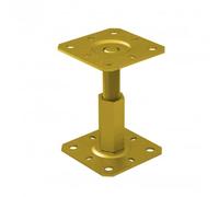 Heavy Duty Yellow Galvanised Adjustable 100-150mm Elevated Post Base Support for Pergola Terrace Gazebo (130mm x 130mm)