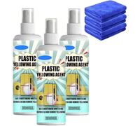 Heavy Duty Yellow Stain Remover, Plastic Yellowing Remover, Yellowing Remover Fast Acting - With a Cleaning Cloth, for Air Conditioner Toilet Seat Home Appliances Plastic Surface Cleaner (3pcs)