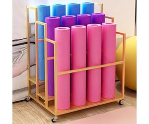 Heavy-Duty Yoga Mat Rack for Foam Rollers, Large Capacity Storage Solution for Easy Transport and Accessible Organization