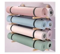 Heavy Duty Yoga Mat Wall Storage Rack - Foam Roller Organizer for Home, Gym, Studio & Clubs - Solid Wood Frame Holds 8 Mats, Space-Saving Fitness Solution