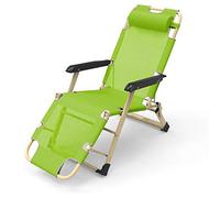 Heavy-Duty Zero Gravity Reclining Patio Chair - Foldable Lounge Chair with Adjustable Cotton Pad for Outdoor Garden & Terrace - Supports 150kg - Teal Green