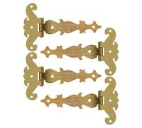 Heavy Duty Zinc Alloy 4PCS Antique T Hinges for Cabinets Wooden Boxes Jewelry Cases and Shed Doors Decorative Set (Gold)