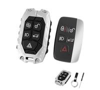 Heavy Duty Zinc Alloy Key Fob Cover,Accessories,Key Fob Case,Keychain,Range Rover Sport Evoque L-and Rover Discovery 4 Freelander Jaguar XE XJ XJL XF(White)