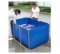 Heavy DutyCanvas Fish PondPortable Rectangular Above Ground Pool Foldable Water Storage Tank Ideal for Camping Seafood Cultivation and Outdoor Activities