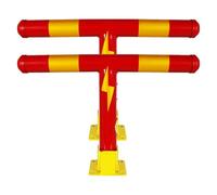 Heavy-DutySafe Bollard Post Reflective Steel Parking Pole Foldable Car Barrier for Driveway Delineator with 2PCS Red Safety Posts