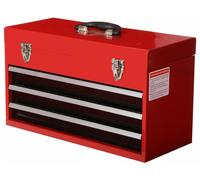 Heavy Dutyy Tool Chest 3 Drawer Red Grey TOOLBOX TOOL KIT Ball Bearing Slides