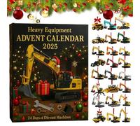 Heavy Equipment Advent Calendar 2025,24 Days Engineering Vehicles Hanging Decorations Countdown Calendar,2D Mini Excavator Ornaments AdventCalendar,24 Die-Cast Machines Gift for Xmas Party Favor