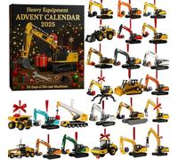 Heavy Equipment Advent Calendar 2025 · 24 Die-Cast Machines, 24 Days Christmas Countdown Calendar with 24 Different Mini Excavator Ornaments, Advent Calendar 2025, Countdown Surprise Gift
