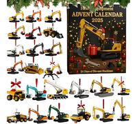 Heavy Equipment Advent Calendar 2025 · 24 Die-cast Machines, Miniature 2D Construction Vehicle Advent Calendar, Bring The Power of Architecture to Your Holiday Countdown for Collectors, Builders