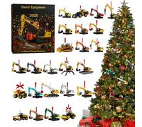 Heavy Equipment Advents Calendars 2025, 24 Days Die-cast Machines Ornament Christmas Countdown Calendar, With 24 Die-cast Machines, For Husband Son Teens Men Wife Girls Friends