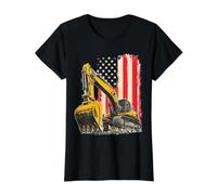 Heavy Equipment Operator American Excavator Value Graphic T-Shirt, Women, Black, S