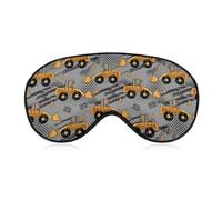 Heavy Excavator Construction Pattern Sleep Mask for Women Men Soft Eye Masks Adjustable Blindfold Sleeping Shade Cover 8 X 4 Inch
