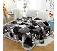 Heavy Fleece Blanket,Super Cozy Fluffy Soft Warm Throws,79X91 In-10 Lbs,2 Ply Reversible Raschel Flannel Throw Blanket King Size,for Home,Office,Bed, Sofa, Chair, Car,G,200×230cm 4.5kg