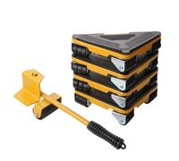 Heavy Furniture Mover Lifter with Extension Bar and 4 Scooters, 360° Rotate Caster Dolly, 660lbs Load Capacity Dollies Slider for Heavy Furniture and Appliances Yellow
