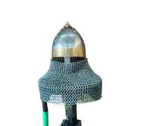 Heavy Guage Viking Birka Helmet with Chainmail Aventail and Brass Accents Battle Ready HMB SCA LARP Re Enactment Renaissance