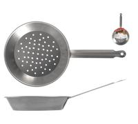 Heavy Iron Non-Slip Handle Chestnut Pan 27 Cm, Silver