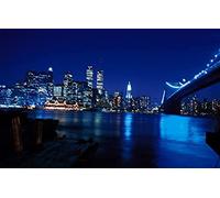 Heavy Jigsaw Puzzle 300 Pieces Urban Bridges River Skyscrapers New York World Trade Center Manhattan Twin Towers 38x26CM