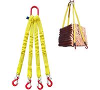 Heavy Load Rigging Sling, 10 Ton Capacity, 4 Leg Polyester Web Lifting Sling with Alloy Hardware for Stable Construction Hoisting