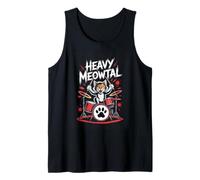 Heavy Meowtal Cat Drummer Funny Metal Music Tank Top