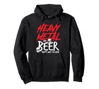 Heavy Metal and Beer That's Why I'm Here Artwork Pullover Hoodie, Adult Unisex, Black, XX-Large