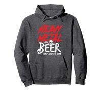 Heavy Metal and Beer That's Why I'm Here Artwork Pullover Hoodie, Adult Unisex, Dark Heather Grey, Large
