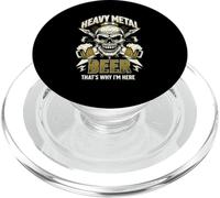 Heavy Metal And Beer Thats Why Im Here Skull Music Band PopSockets PopGrip for MagSafe