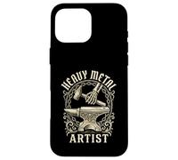Heavy Metal Artist Blacksmith Skeleton Hammer Anvil Craft Case for iPhone 16 Pro Max