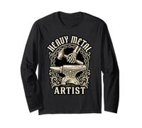 Heavy Metal Artist Blacksmith Skeleton Hammer Anvil Craft Long Sleeve T-Shirt