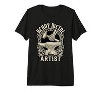 Heavy Metal Artist Blacksmith Skeleton Hammer Anvil Craft Premium T-Shirt