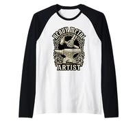 Heavy Metal Artist Blacksmith Skeleton Hammer Anvil Craft Raglan Baseball Tee