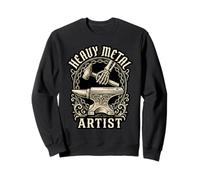 Heavy Metal Artist Blacksmith Skeleton Hammer Anvil Craft Sweatshirt