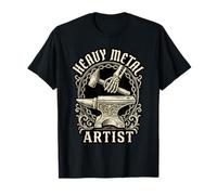 Heavy Metal Artist Blacksmith Skeleton Hammer Anvil Craft T-Shirt