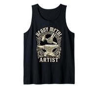 Heavy Metal Artist Blacksmith Skeleton Hammer Anvil Craft Tank Top