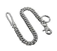 Heavy Metal Biker Punk Wallet Chain Long Pants Key Chain for Men Silver Tone, SILVER, 40cm,
