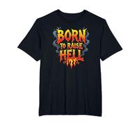 Heavy Metal Born to Raise Hell Rocker Rebel Slogan T-Shirt, Men's Big and Tall, Black, 2X Tall