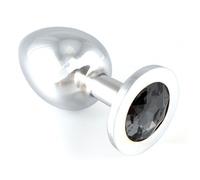 Heavy Metal Butt Plug With Black Crystal