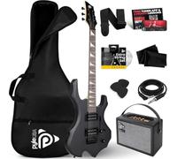 Heavy Metal Electric Guitar Axe with Amplifier Kit, Full Size 6 String Instrument Package 10W Amp Bundle, Starter Combo Pack For All Ages, Youth Beginner and Intermediate Player