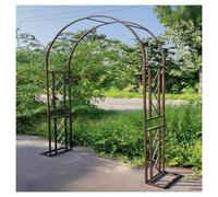 Heavy Metal Garden Arch Arbor for Climbing Plants Vines & Roses Durable Trellis Support with Adjustable Width (55" 134") & Height (91") Perfect for Weddings & Events (Brown)