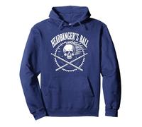 Heavy Metal Headbanger's Ball Skull Rocker Concert Fan Pullover Hoodie, Adult Unisex, Navy, M
