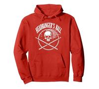 Heavy Metal Headbanger's Ball Skull Rocker Concert Fan Pullover Hoodie, Adult Unisex, Red, S