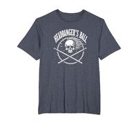 Heavy Metal Headbanger's Ball Skull Rocker Concert Fan T-Shirt, Men's Big and Tall, Heather Blue, 6X Tall