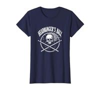 Heavy Metal Headbanger's Ball Skull Rocker Concert Fan T-Shirt, Women, Navy, XXL