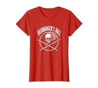 Heavy Metal Headbanger's Ball Skull Rocker Concert Fan T-Shirt, Women, Red, S