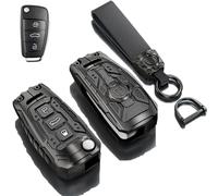 Heavy Metal Key Fob Cover Case for Audi ,360 Degree Full Protection Shell Key Case Cover Compatible with Audi A1 A3 Q3 Q7 R8 A6L TT (C Model-Black)