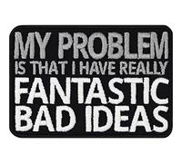 Heavy Metal Patch My Problem is, That I Have Really Fantastic Bad Ideas Festival Sticker for All Fabrics | Biker Patch Fabric Applique to sew/Iron on for Clothing | 80x55 mm