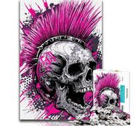 Heavy Metal Skull 1000 Piece Jigsaw Puzzle for Adults And Teenagers,Staycation Kill Time Every Piece Is Unique - Challenging Family Fun Game 38x26cm