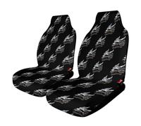 Heavy Metal Wolf Skull Stylish Car Seat Covers Non-Slip Universal Fit Front Seats Protector for SUV Truck