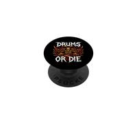 Heavy Metals Drummer Skeleton Drums Or Die PopSockets Adhesive PopGrip