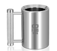Heavy Mug 40LB/18KG 16 oz, 304 Stainless Steel Fitness Sports Water Cup Silver Overweight Dumbbell Coffee Mug Cups, Suitable For Home Workout, Gym Strength Training, Prank Gift, and Coffee Enthusiast