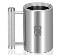 Heavy Mug 44LB/20KG 16 oz, 304 Stainless Steel Fitness Sports Water Cup Silver Overweight Dumbbell Coffee Mug Cups, Suitable For Home Workout, Gym Strength Training, Prank Gift, and Coffee Enthusiast